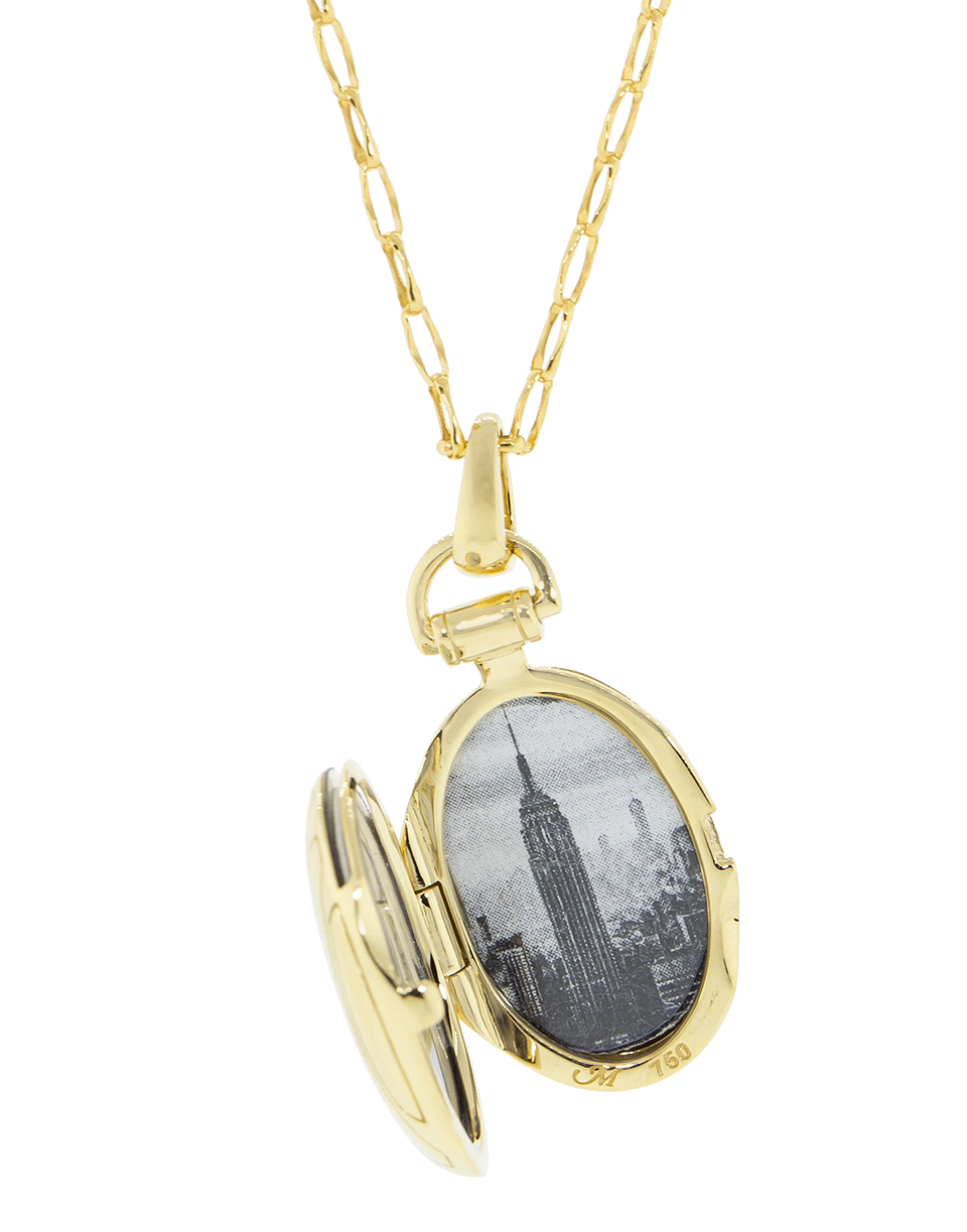 MONICA RICH KOSANN-Petite Pinstripe Locket Necklace-YELLOW GOLD