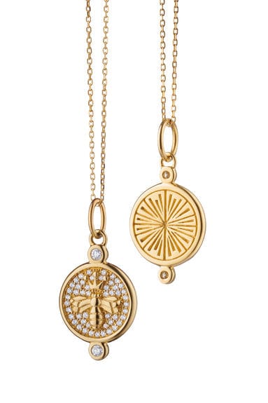 MONICA RICH KOSANN-Queen Bee Charm Necklace-YELLOW GOLD