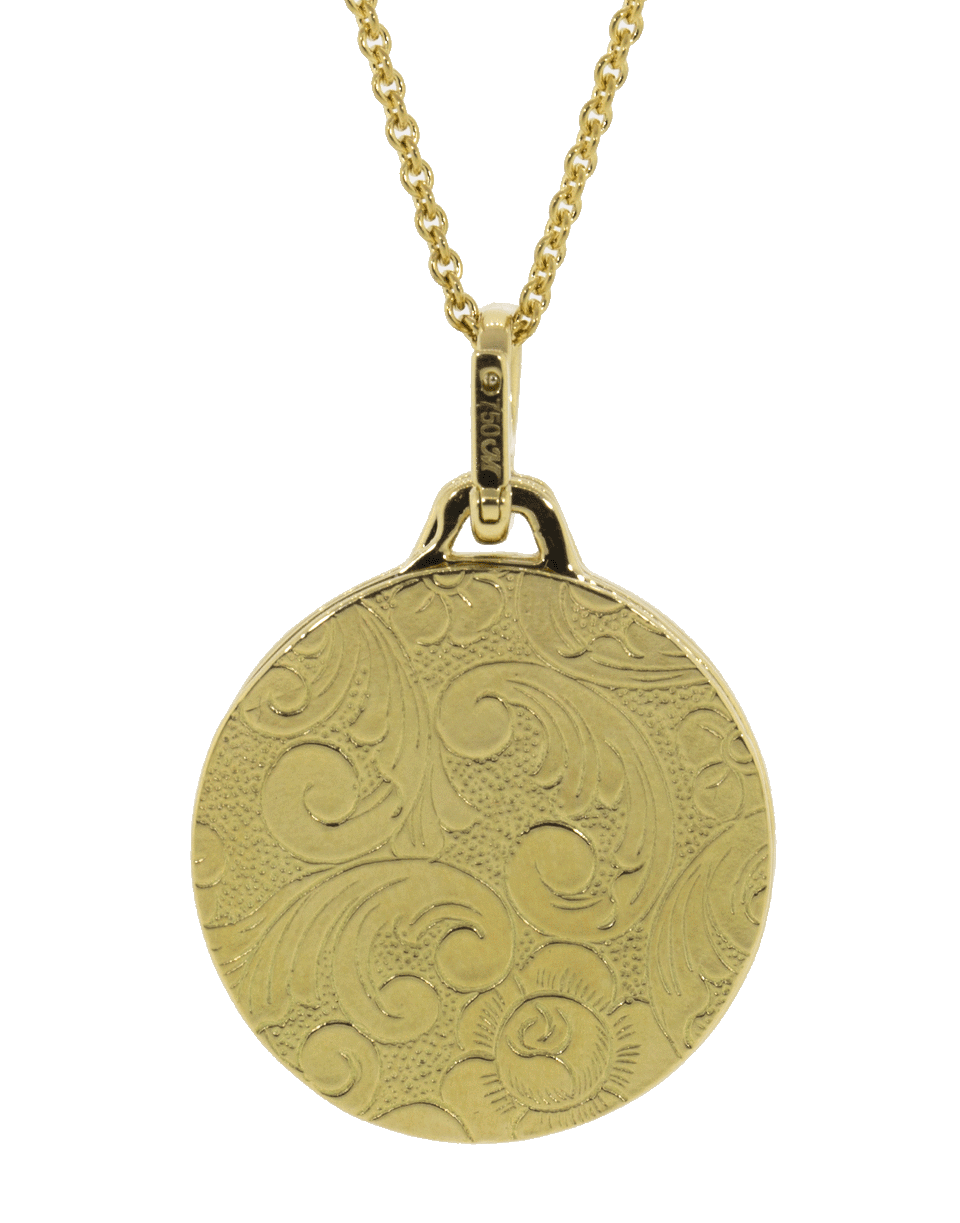 MONICA RICH KOSANN-Round Diamond Gate Locket Necklace-YELLOW GOLD