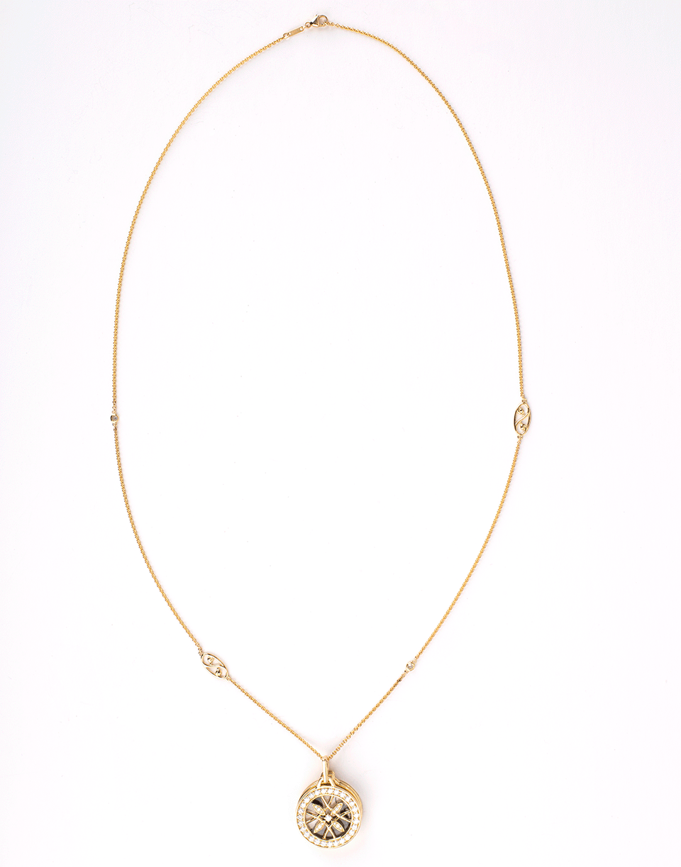 MONICA RICH KOSANN-Round Diamond Gate Locket Necklace-YELLOW GOLD
