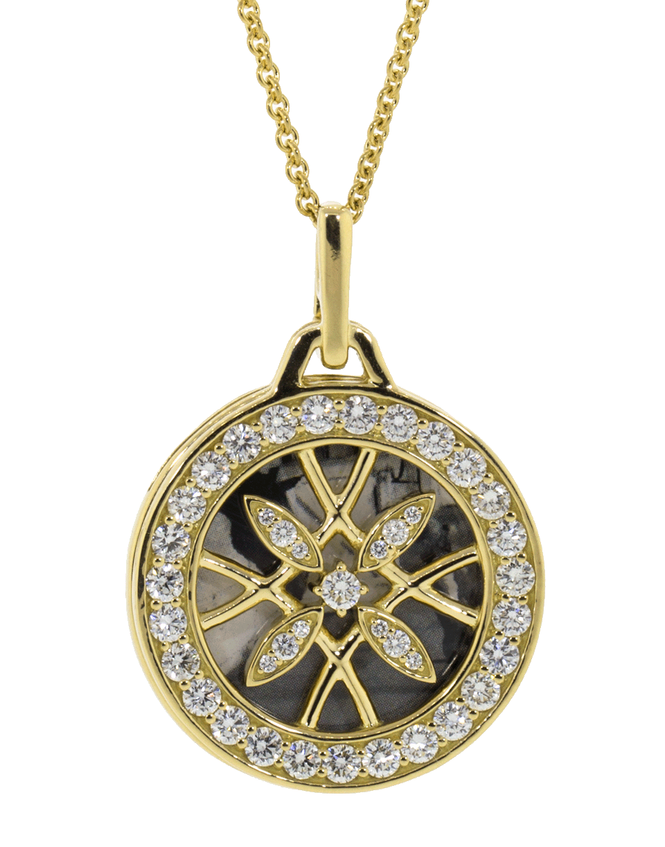 MONICA RICH KOSANN-Round Diamond Gate Locket Necklace-YELLOW GOLD