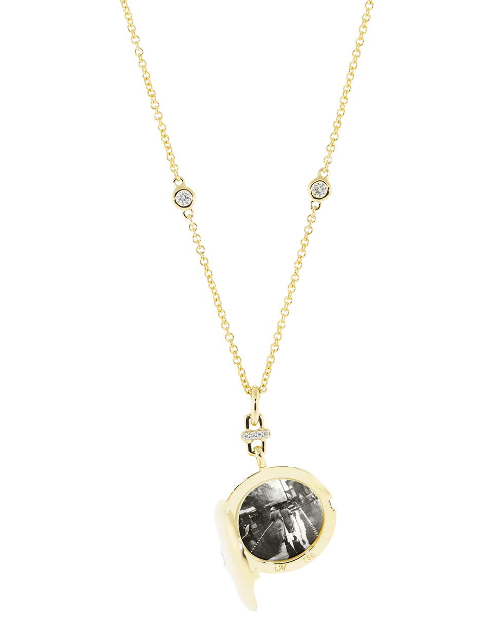 MONICA RICH KOSANN-Round Locket with Center Star Diamond-YELLOW GOLD