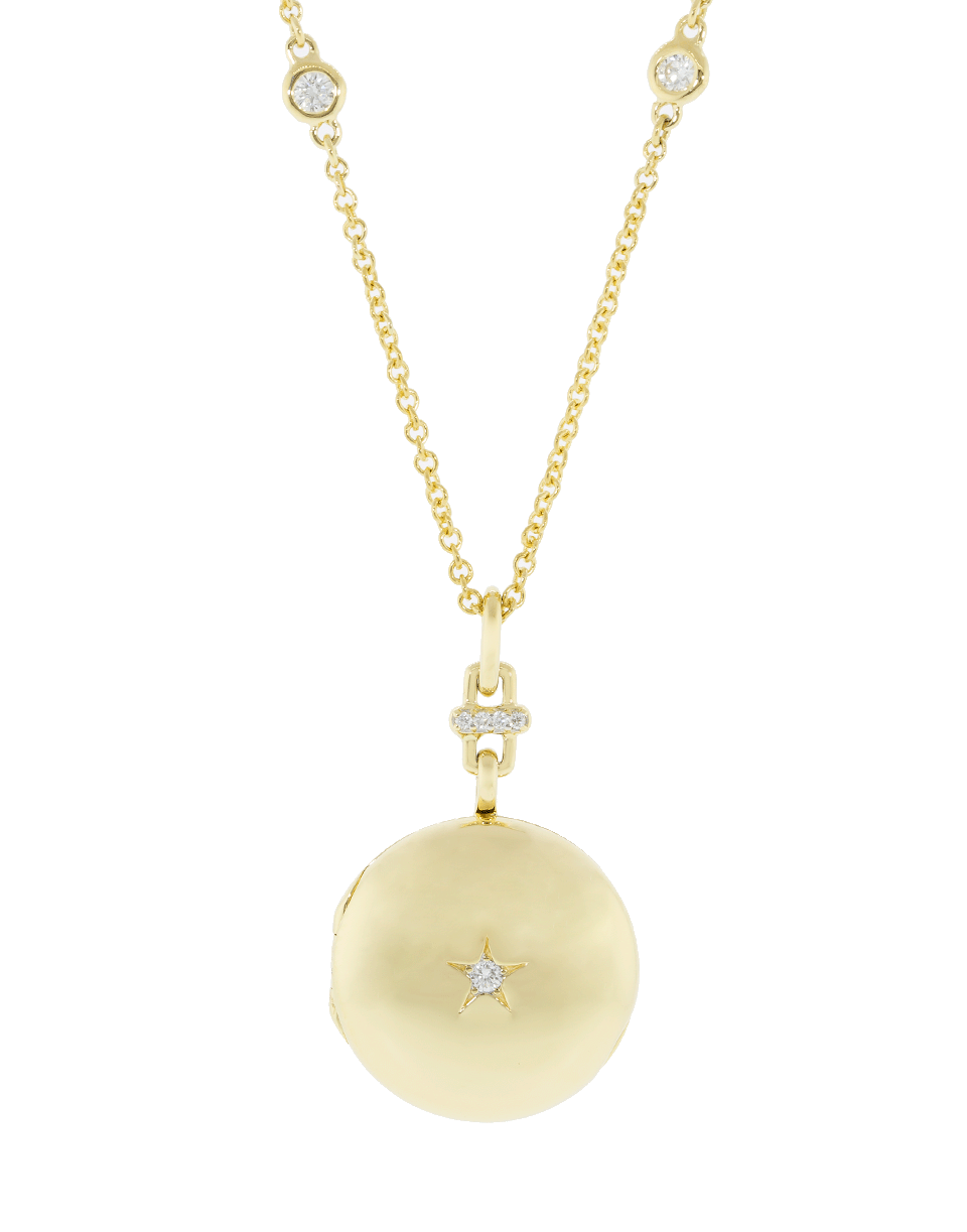 MONICA RICH KOSANN-Round Locket with Center Star Diamond-YELLOW GOLD