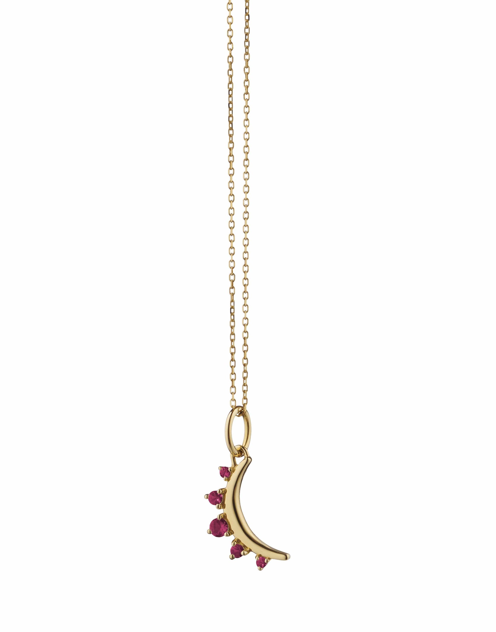 MONICA RICH KOSANN-Ruby Moon Necklace-YELLOW GOLD