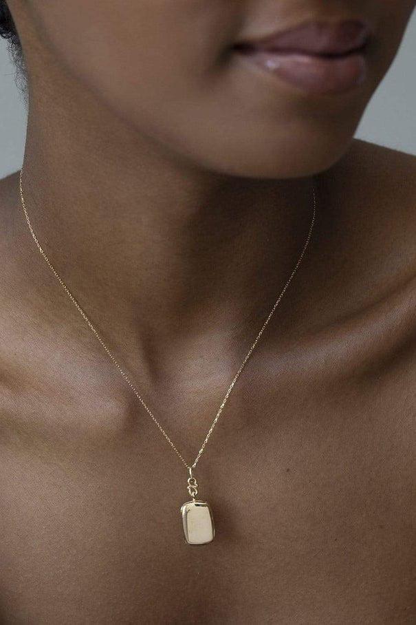 MONICA RICH KOSANN-Slim Britt Rectangle Locket-YELLOW GOLD