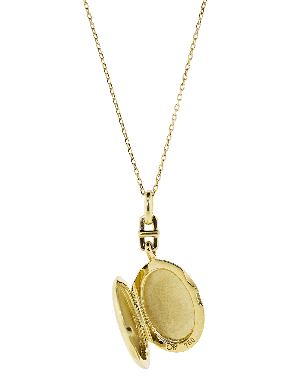 MONICA RICH KOSANN-Slim Oval Eve Locket Necklace-YELLOW GOLD