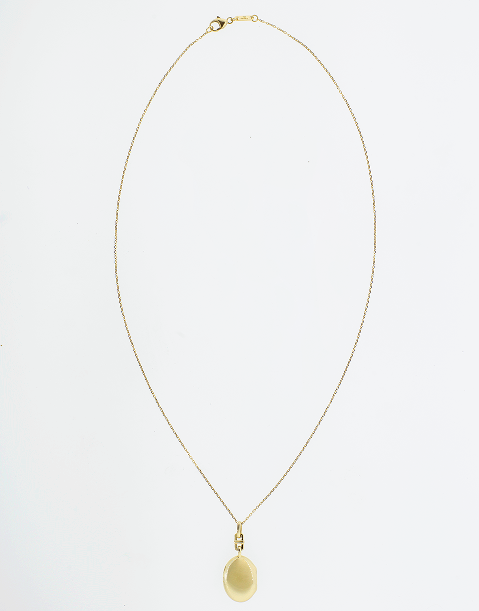MONICA RICH KOSANN-Slim Oval Eve Locket Necklace-YELLOW GOLD