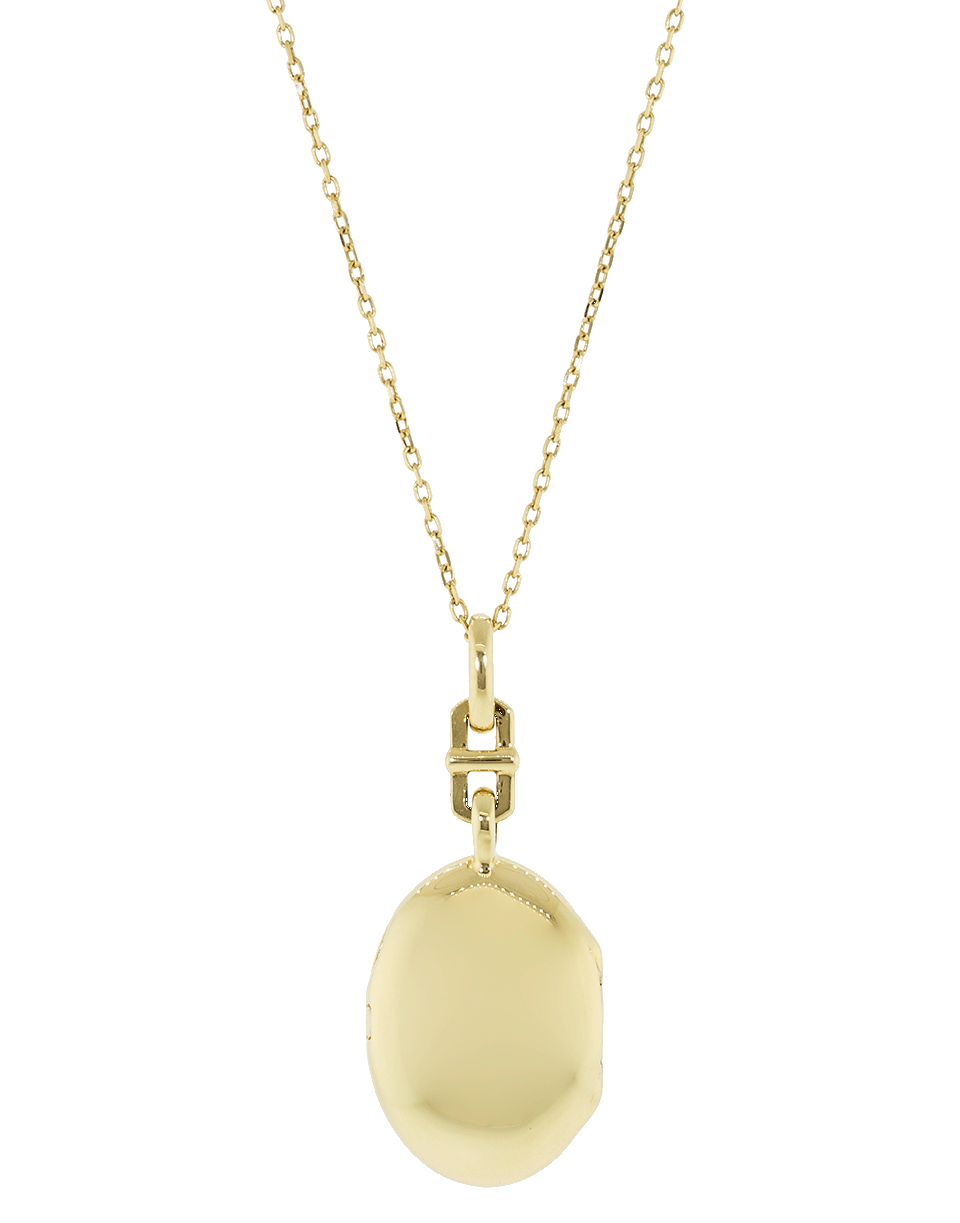 MONICA RICH KOSANN-Slim Oval Eve Locket Necklace-YELLOW GOLD