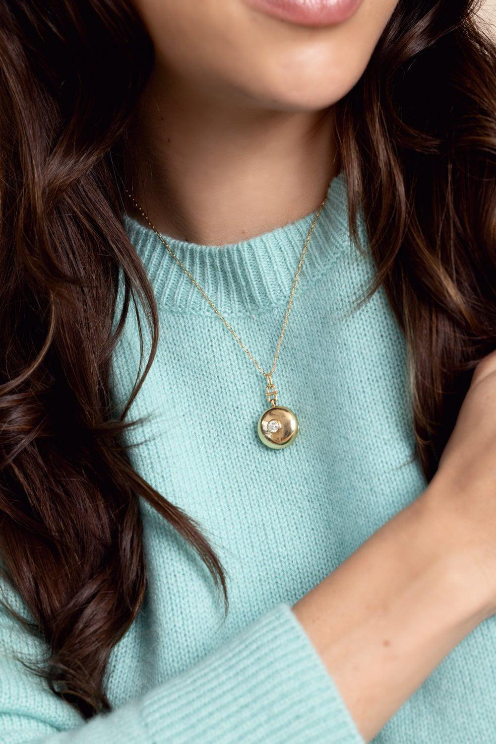 MONICA RICH KOSANN-Special Edition Vintage Diamond Locket-YELLOW GOLD