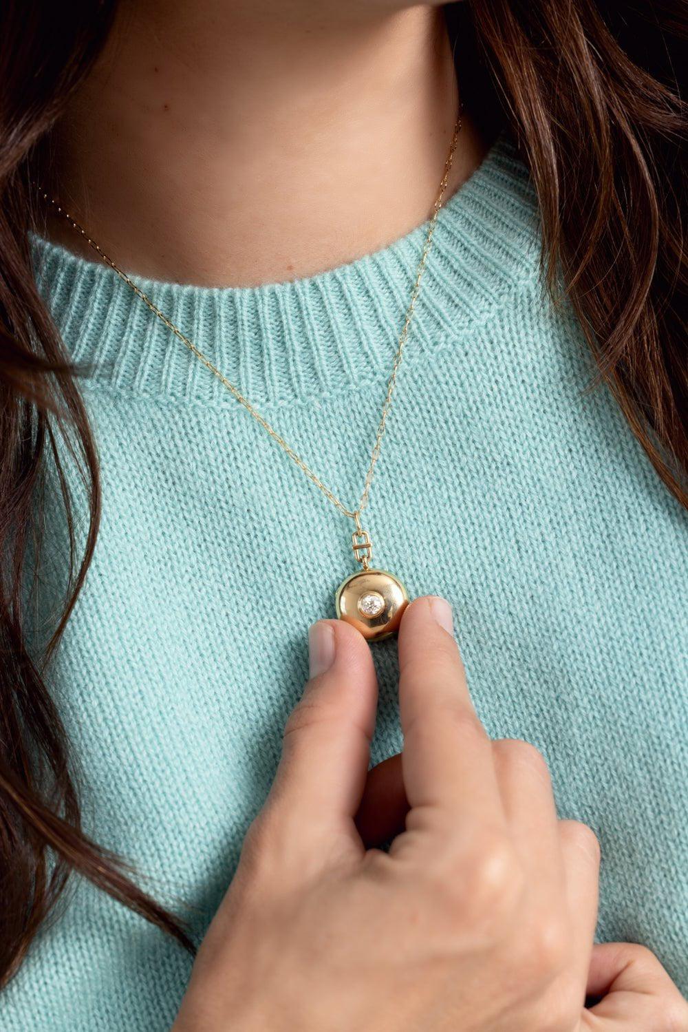 MONICA RICH KOSANN-Special Edition Vintage Diamond Locket-YELLOW GOLD
