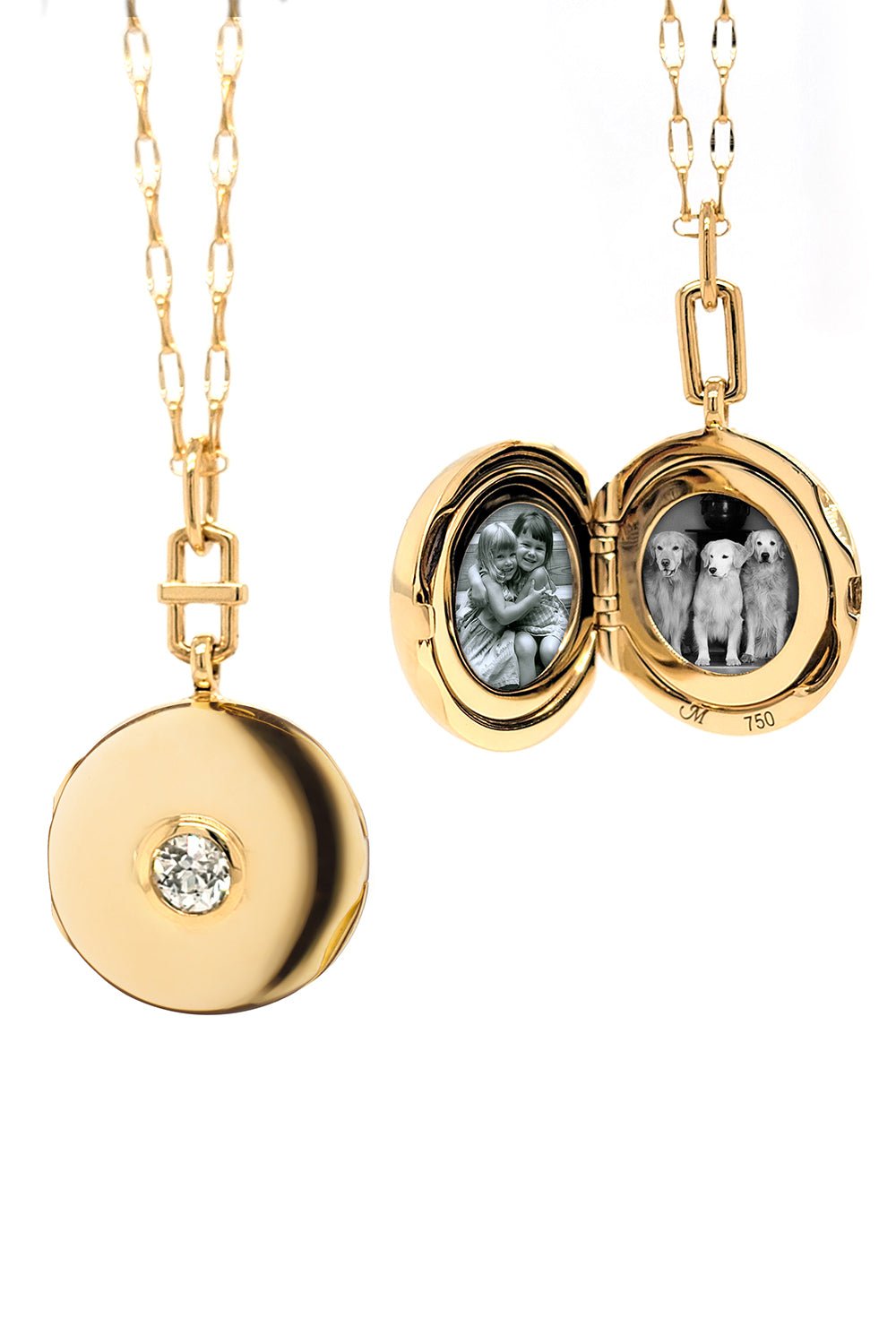 MONICA RICH KOSANN-Special Edition Vintage Diamond Locket-YELLOW GOLD