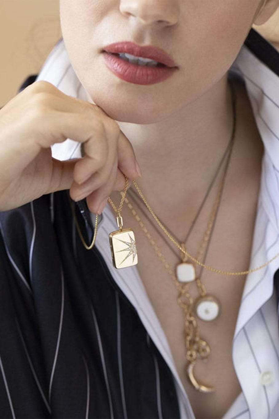 MONICA RICH KOSANN-Sun and Star Locket-YELLOW GOLD