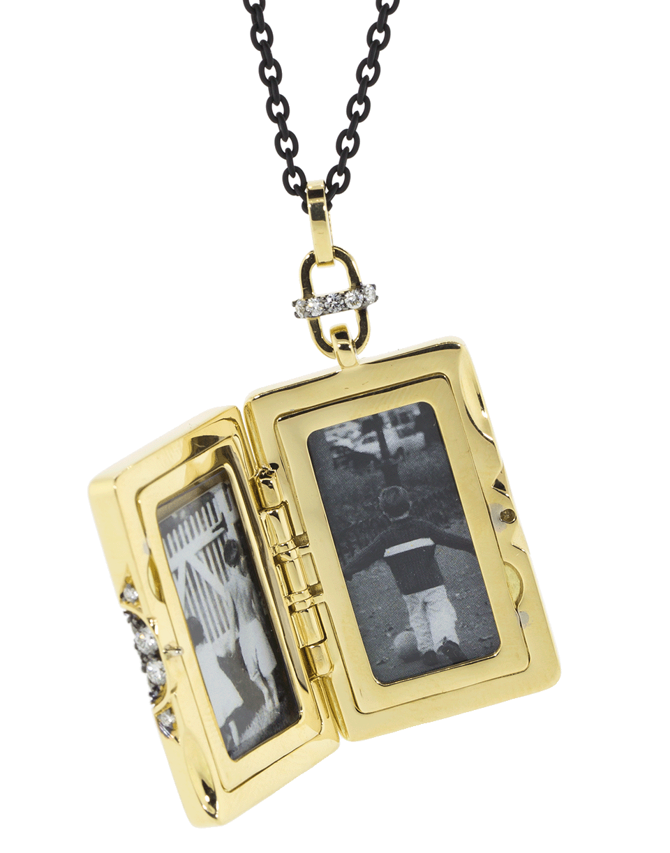 MONICA RICH KOSANN-Sun Moon And Stars Diamond Locket Necklace-YELLOW GOLD
