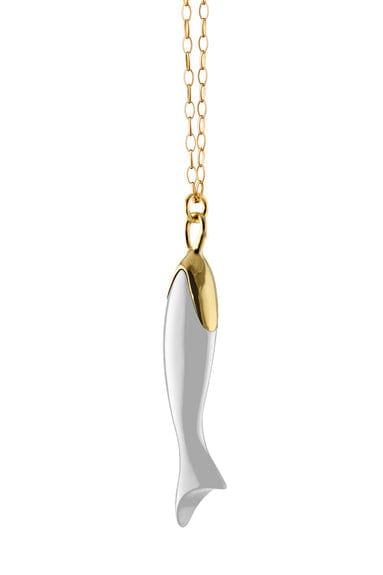 MONICA RICH KOSANN-FISH "PERSEVERANCE" NECKLACE-YELLOW GOLD