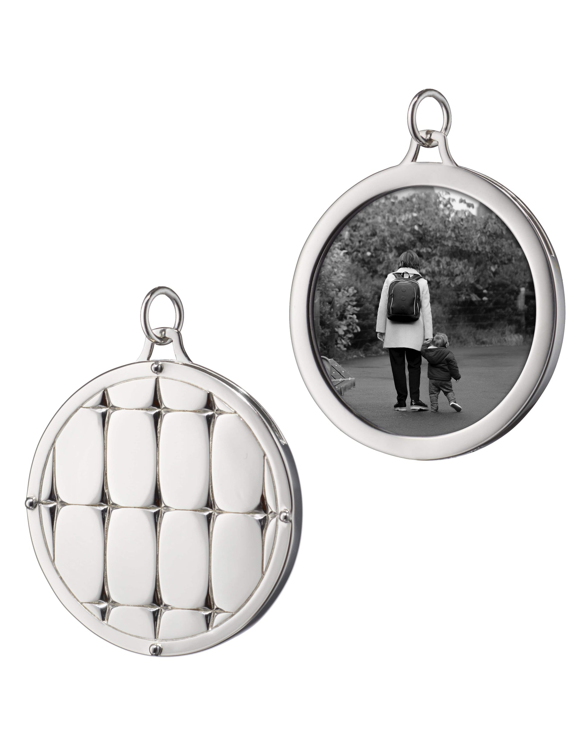MONICA RICH KOSANN-Round Star Half Locket-SILVER