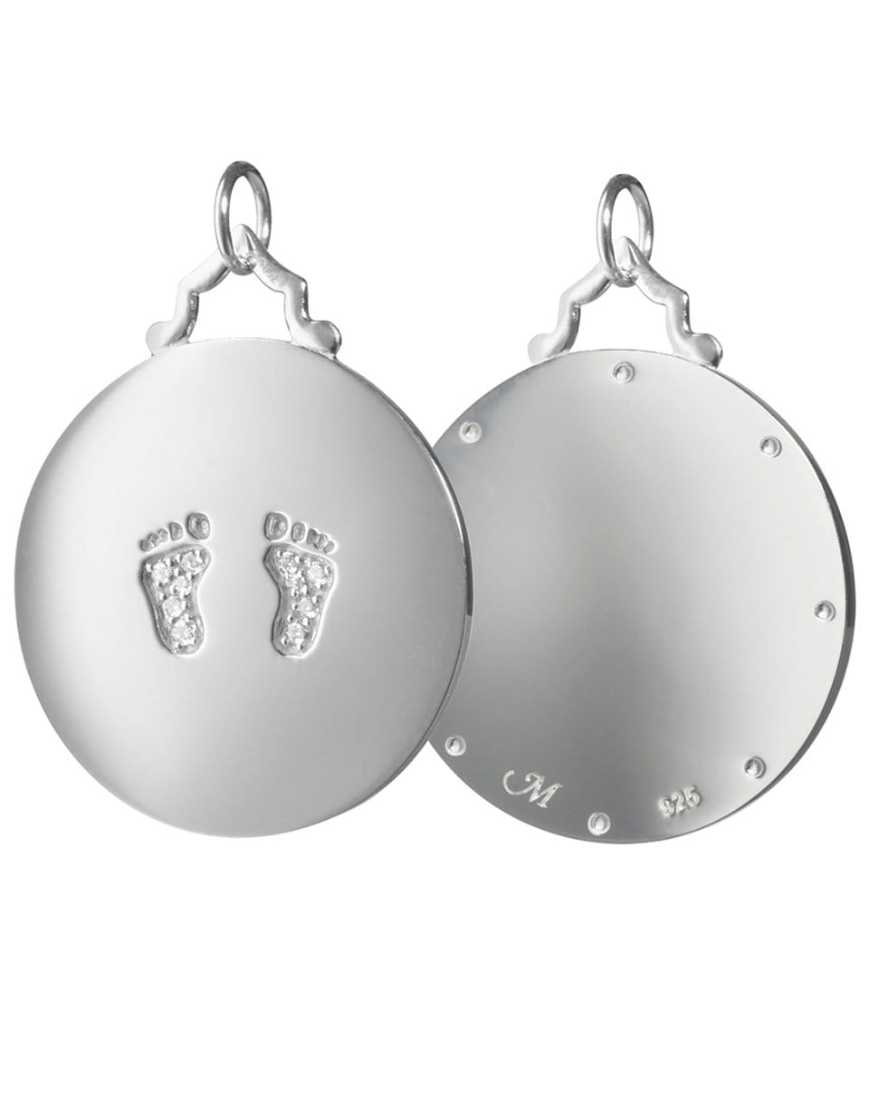 MONICA RICH KOSANN-Small "Baby" Charm with Sapphires-SILVER