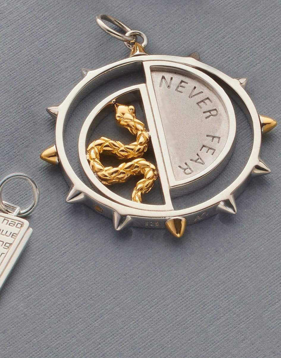 MONICA RICH KOSANN-Two-Tone Snake Medallion-SILVER