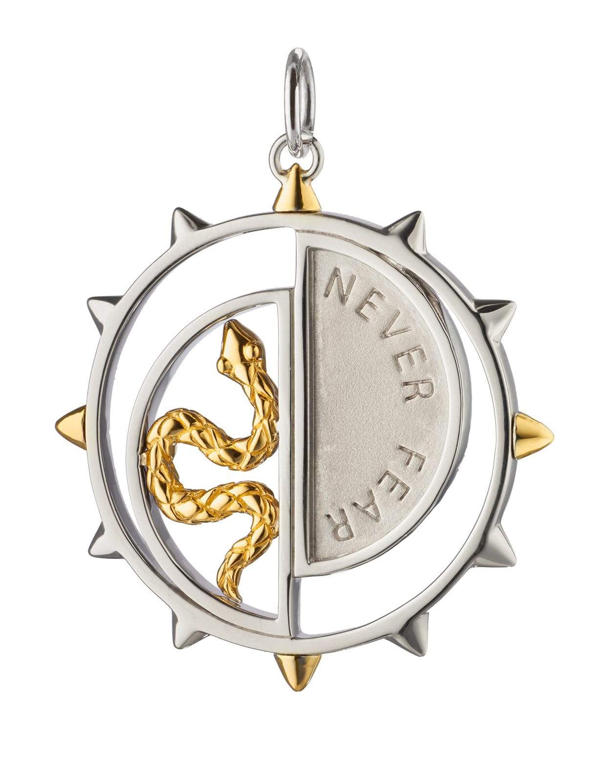 MONICA RICH KOSANN-Two-Tone Snake Medallion-SILVER