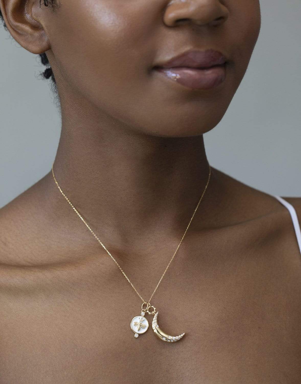 MONICA RICH KOSANN-Dream Crescent Moon Charm-YELLOW GOLD
