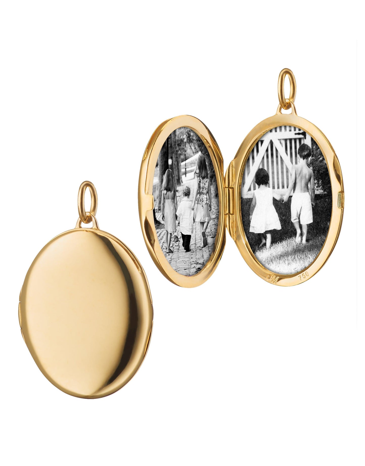 MONICA RICH KOSANN-Engravable Locket Charm - Yellow Gold-YELLOW GOLD