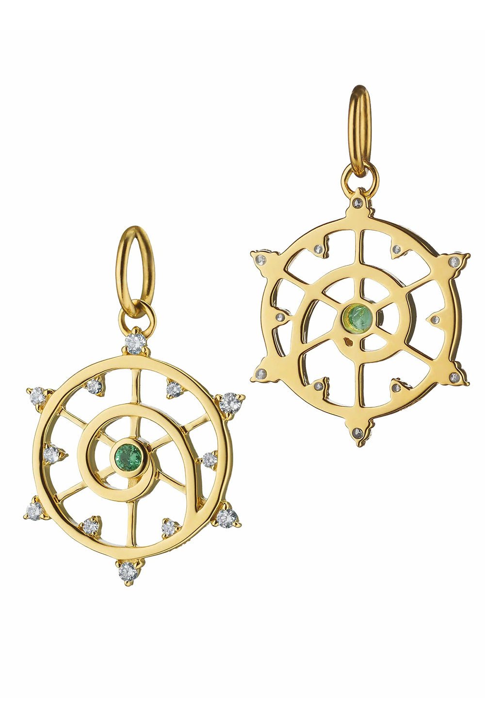 MONICA RICH KOSANN-Mini Diamond Emerald Venus Charm-YELLOW GOLD