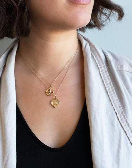 MONICA RICH KOSANN-Mini Diamond Love Charm-YELLOW GOLD