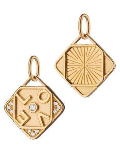 MONICA RICH KOSANN-Mini Diamond Love Charm-YELLOW GOLD
