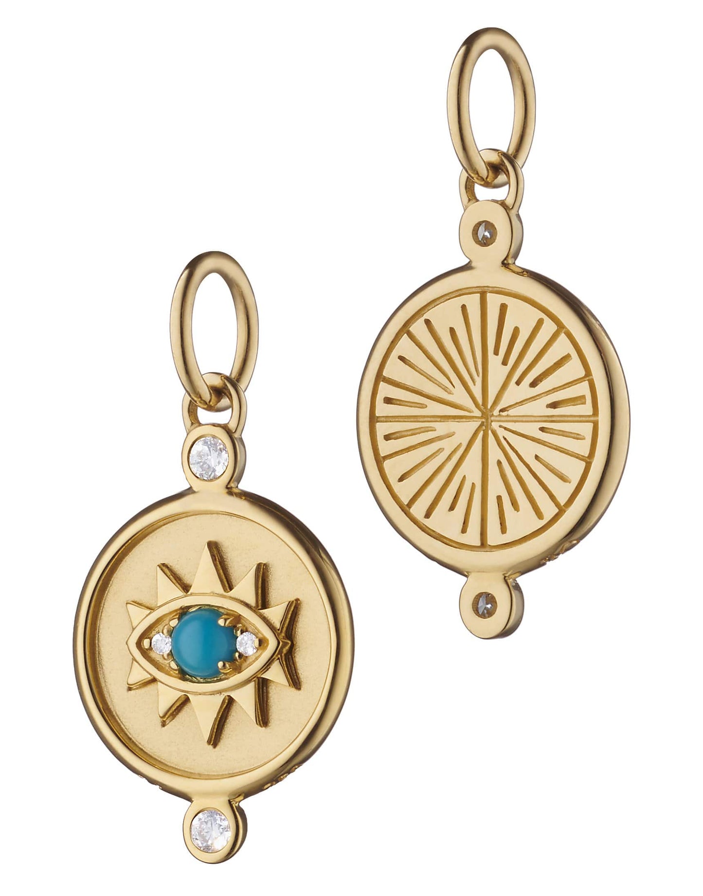MONICA RICH KOSANN-Mini “Protect” Evil Eye Charm-YELLOW GOLD