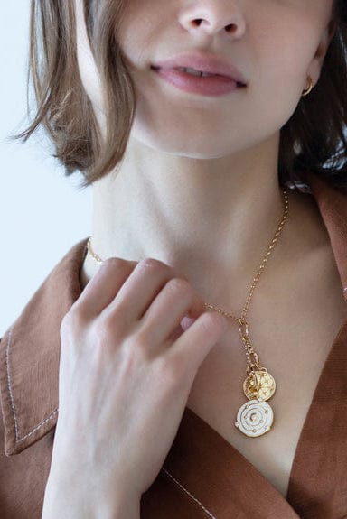 MONICA RICH KOSANN-Mosaic Half Locket Charm-YELLOW GOLD