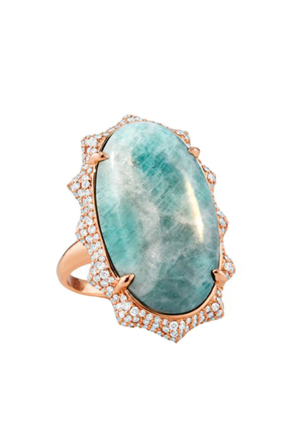 MONICA RICH KOSANN-"Happiness" Amazonite Sun Ring-ROSE GOLD
