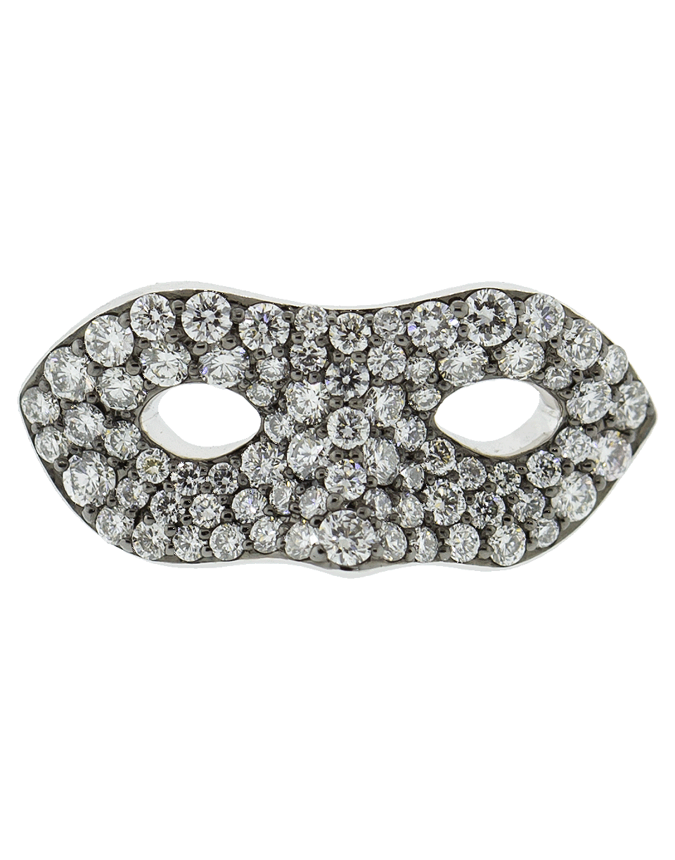 MONICA RICH KOSANN-Diamond Pave Mask Ring-WHITE GOLD
