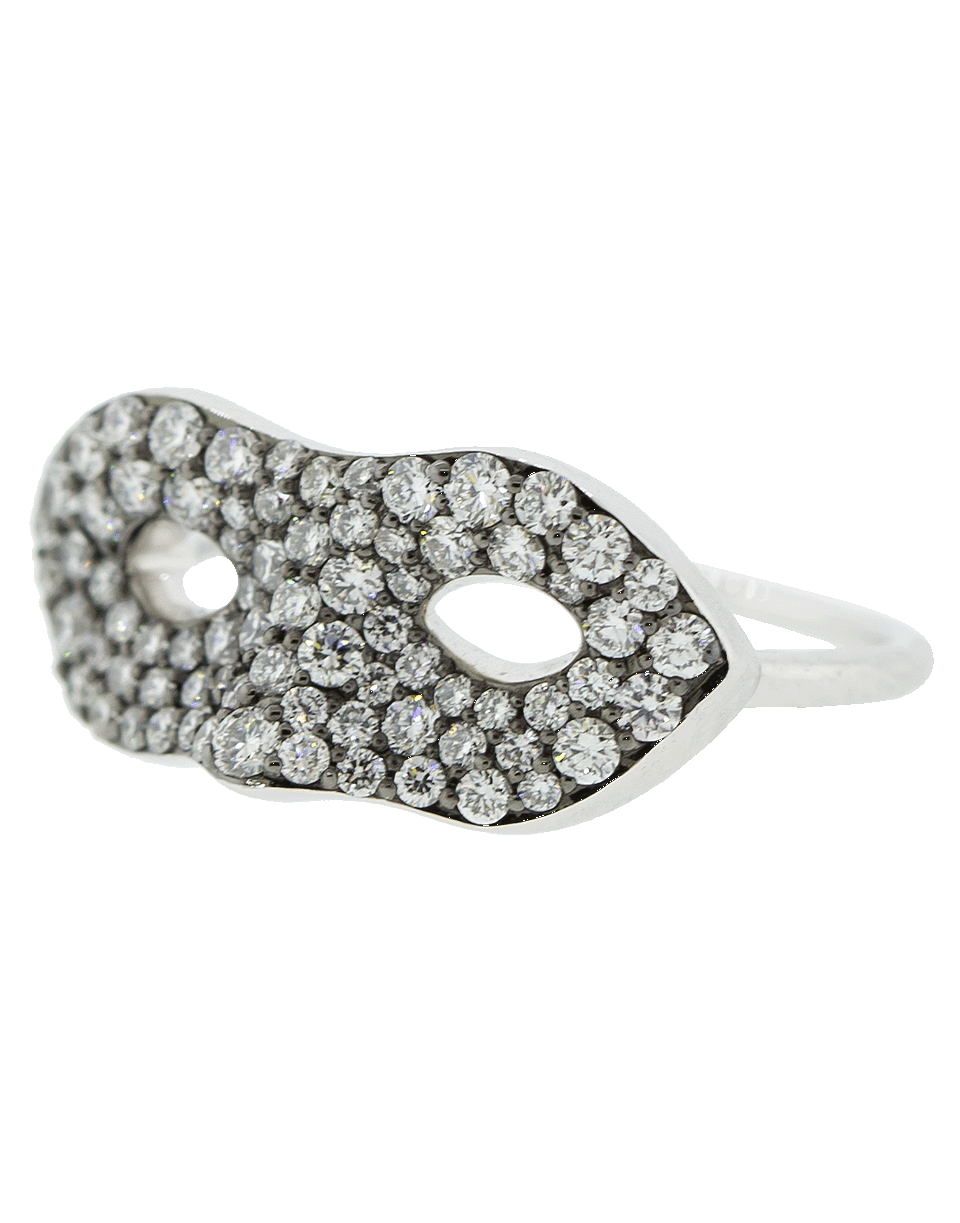 MONICA RICH KOSANN-Diamond Pave Mask Ring-WHITE GOLD