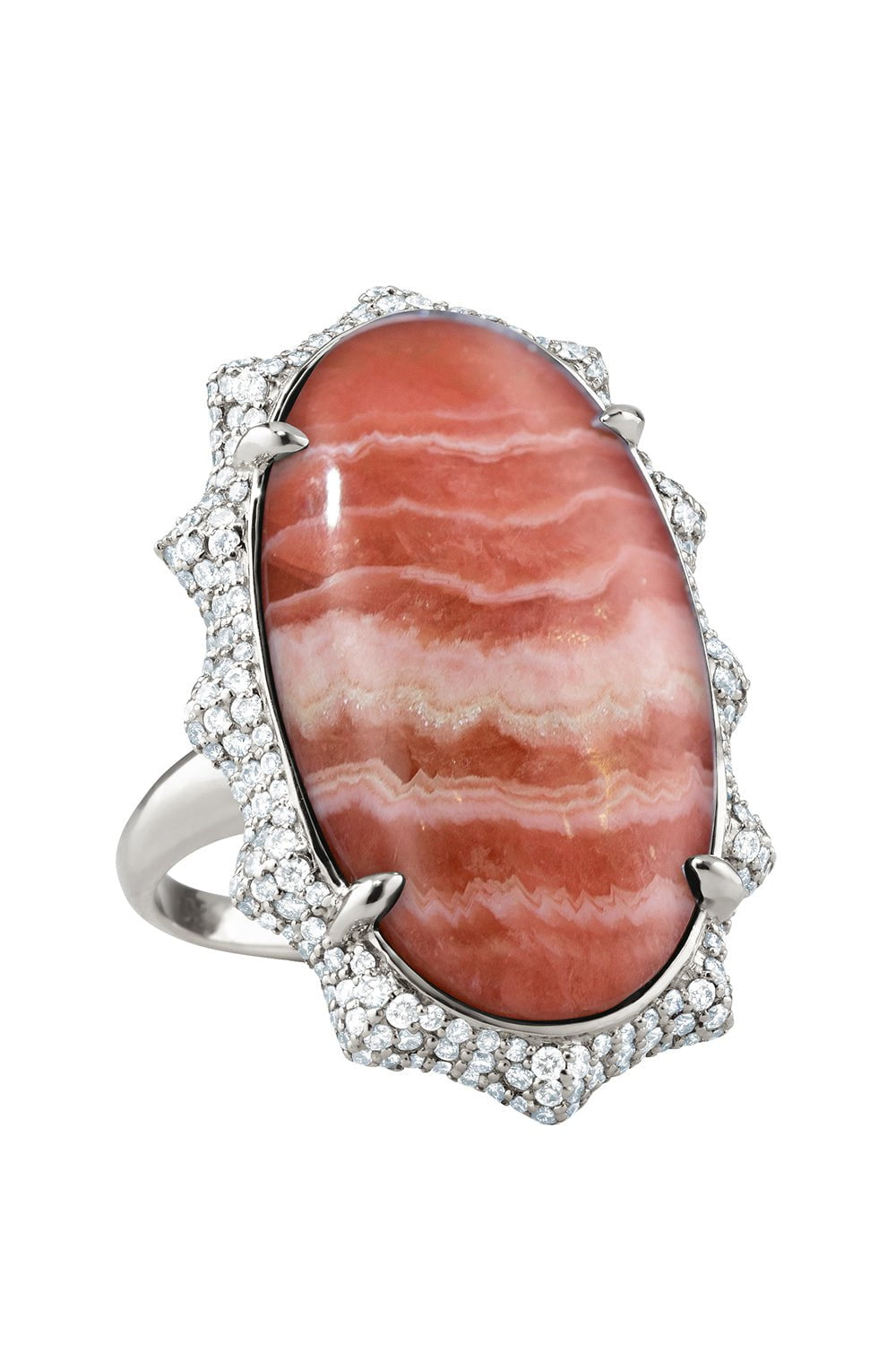 MONICA RICH KOSANN-SPECIAL EDITION “HAPPINESS” RHODOCHROSITE SUN RING-WHITE GOLD