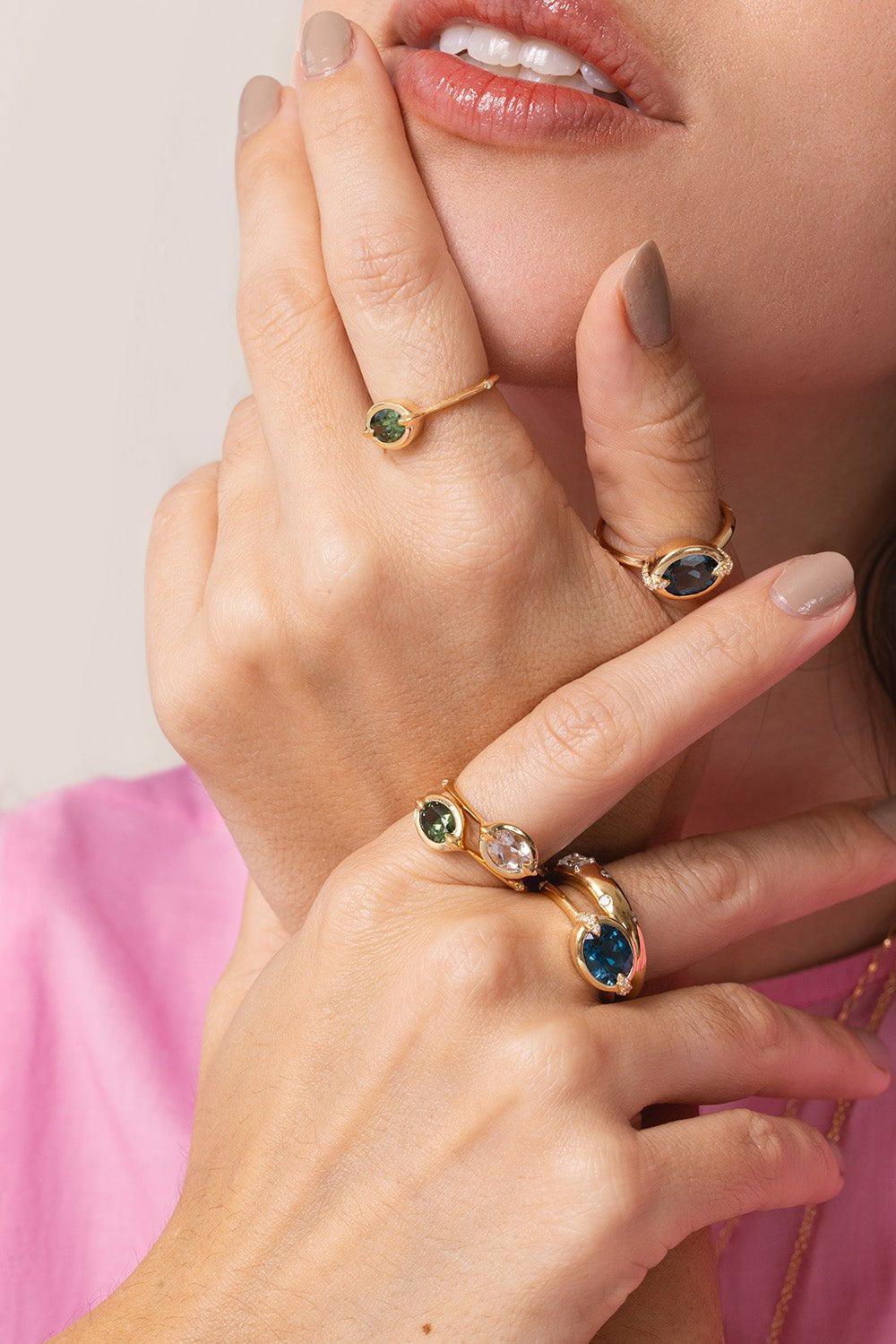 MONICA RICH KOSANN-Points North Green Tourmaline Ring-