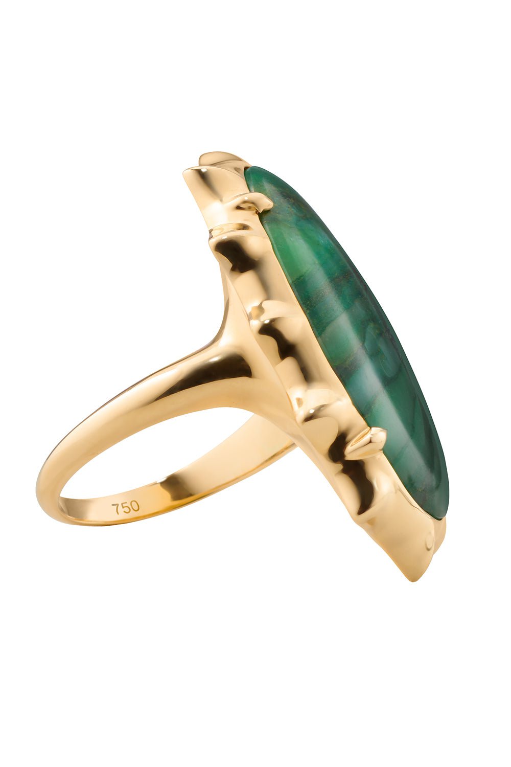MONICA RICH KOSANN-SPECIAL EDITION “HAPPINESS” GREEN QUARTZ SUN RING-YELLOW GOLD