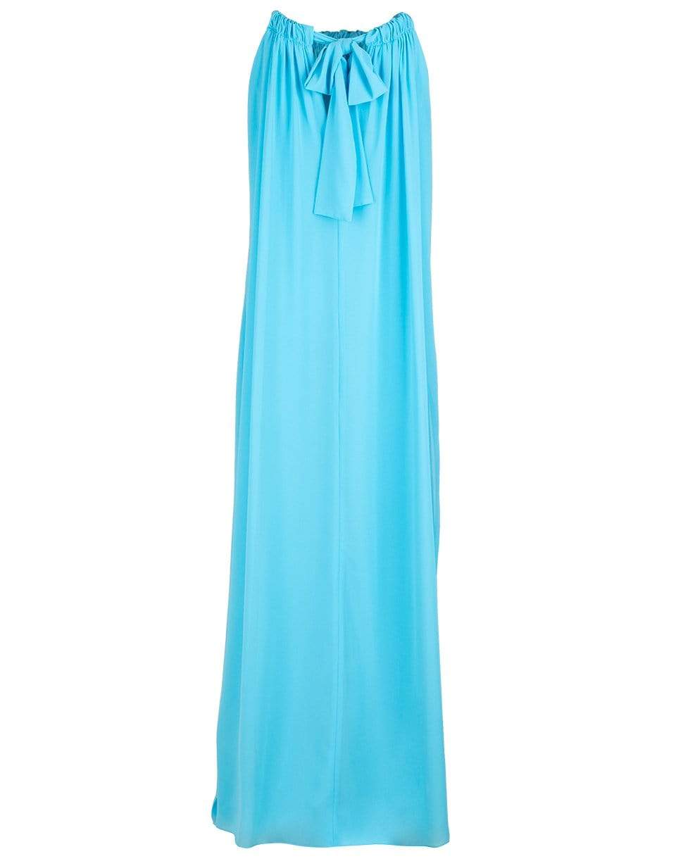 MONIQUE LHUILLIER-Capri Blue Sleeveless Tent Dress-