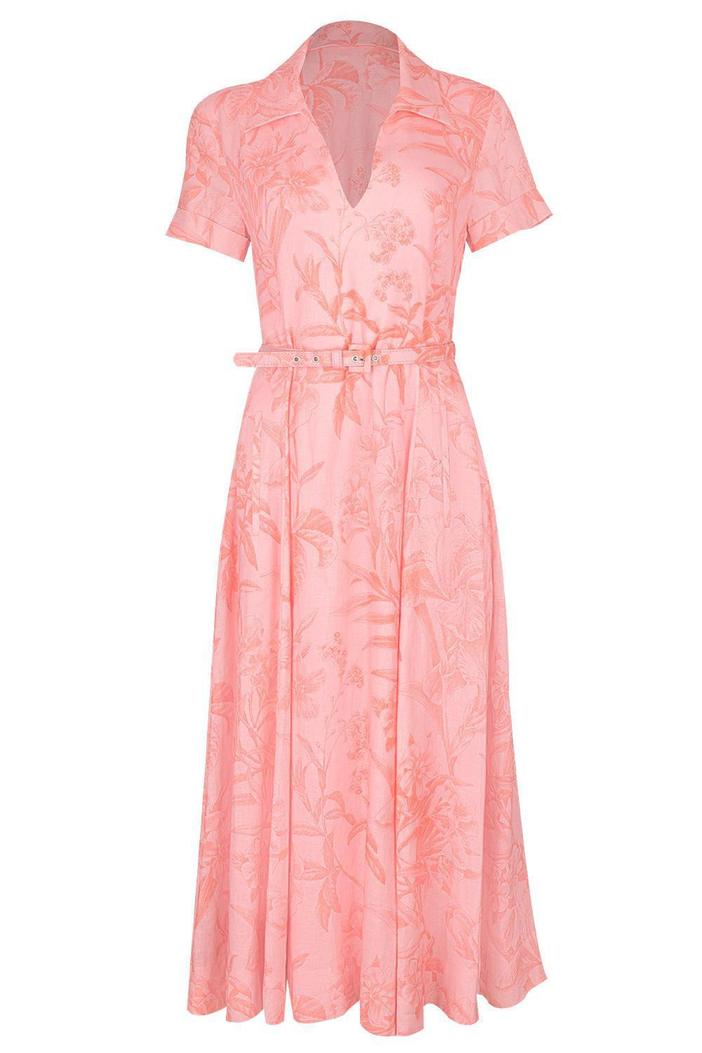 SHORT SLEEVE A-LINE DRESS-RSTTECRL-4-CLOTHINGDRESSCASUAL-MONIQUE LHUILLIER