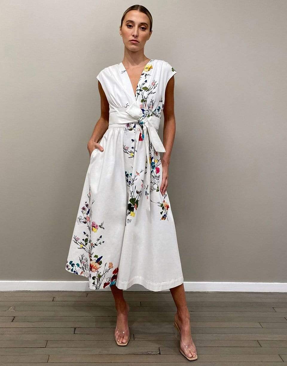MONIQUE LHUILLIER-Sleeveless Button Front Dress-
