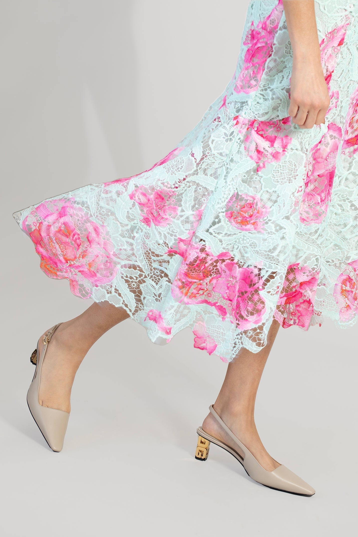 MONIQUE LHUILLIER-Jewel Neck A-Line Dress-