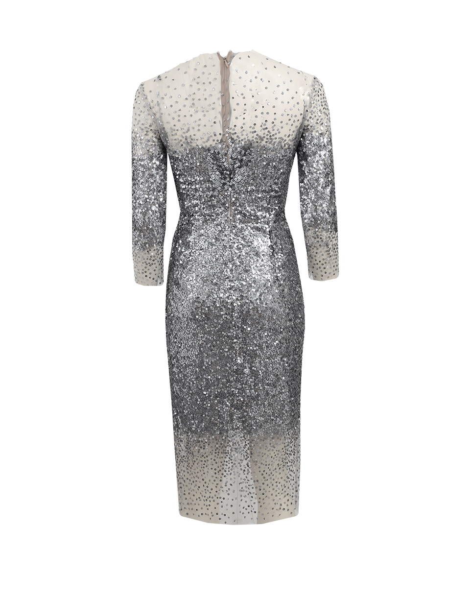 MONIQUE LHUILLIER-Illusion Dress-SILVER