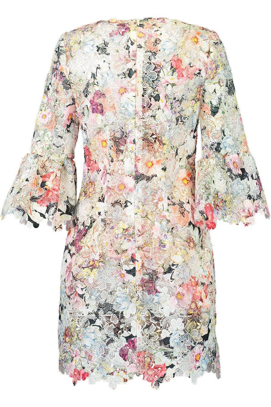 MONIQUE LHUILLIER-Bell Sleeve Mini Dress-