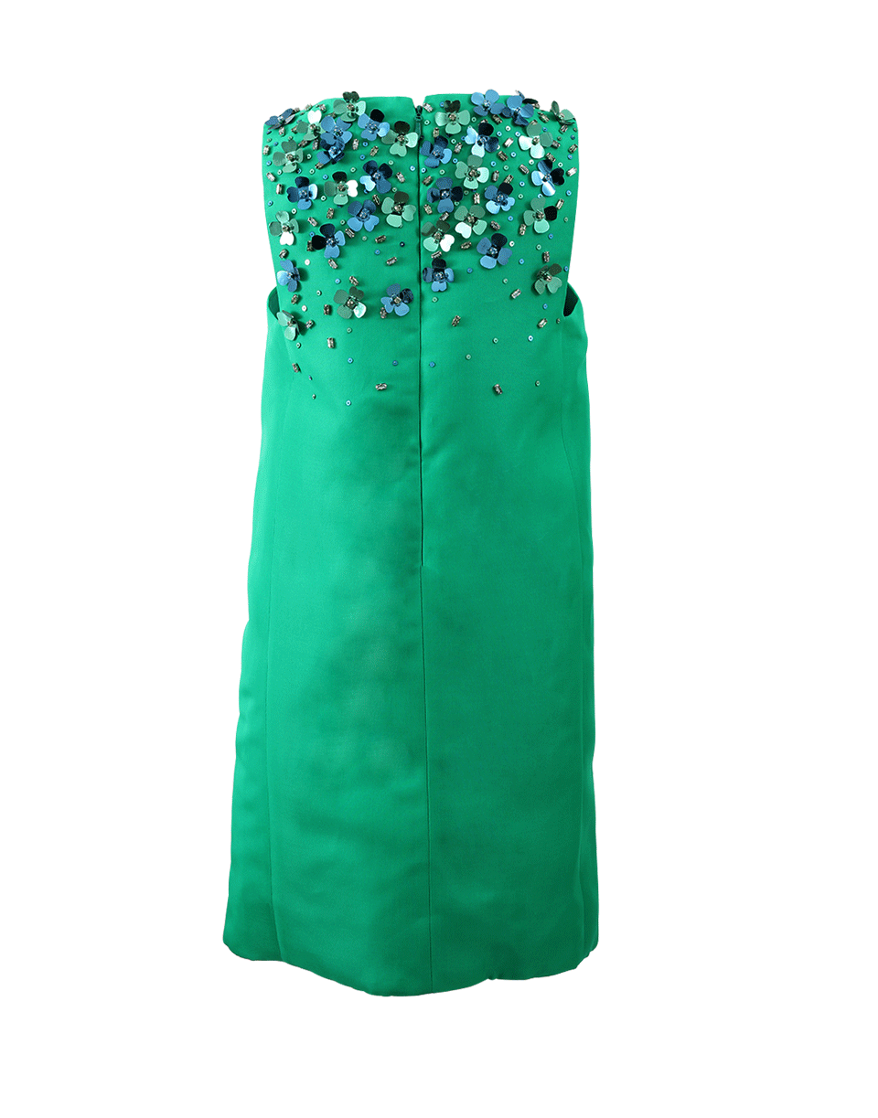 MONIQUE LHUILLIER-Shift Dress With Floral Sequins-