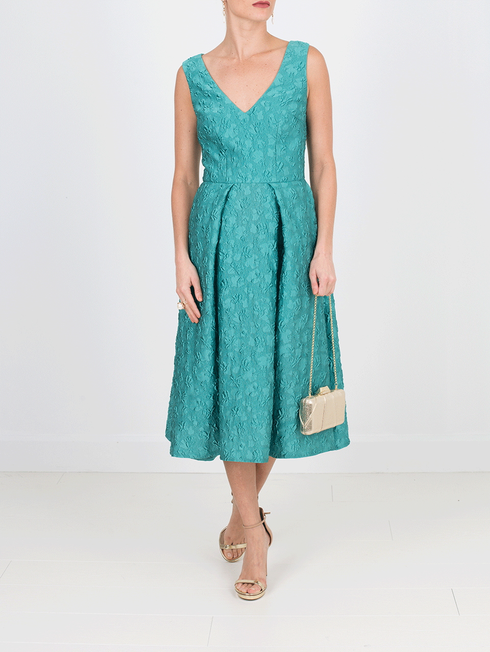 MONIQUE LHUILLIER-Structured Midi Dress-