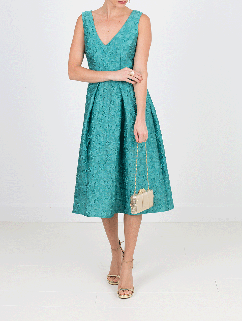 MONIQUE LHUILLIER-Structured Midi Dress-
