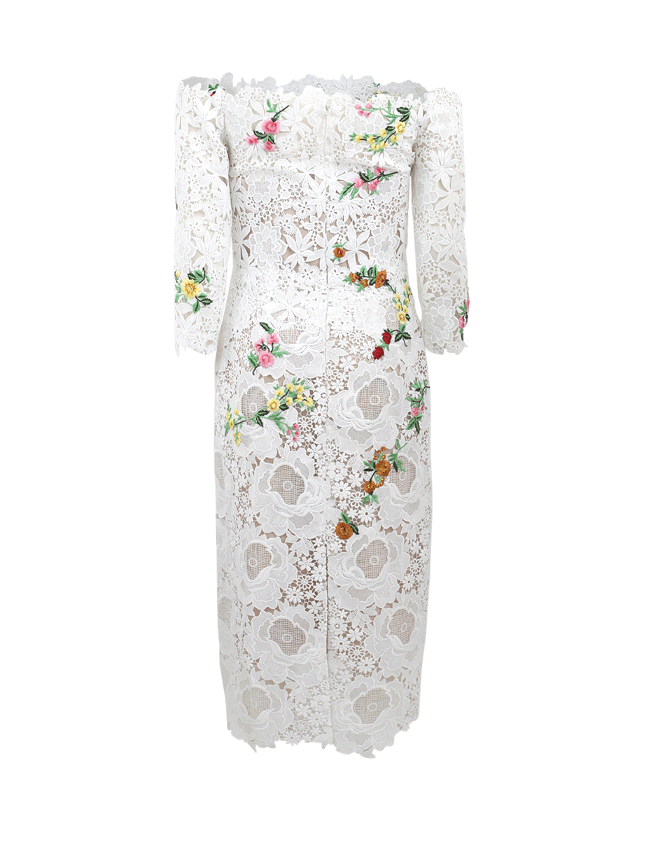 MONIQUE LHUILLIER-Off Shoulder Dress-WHITE