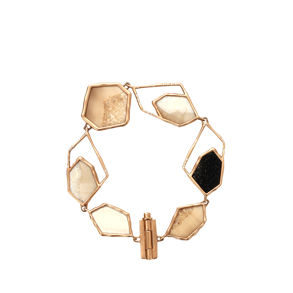 MONIQUE PEAN-Ombre Fossilized Walrus Geometric Bracelet-ROSE GOLD