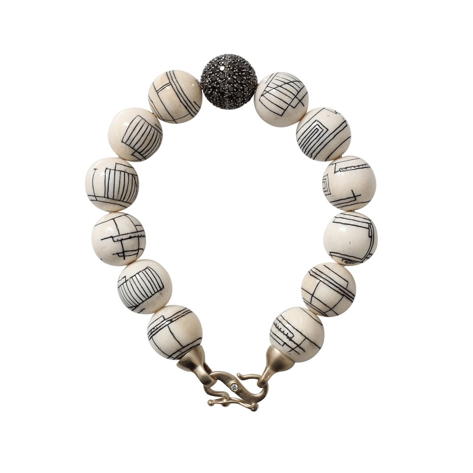 MONIQUE PEAN-Fossilized Woolly Mammoth Bracelet-WHITE GOLD