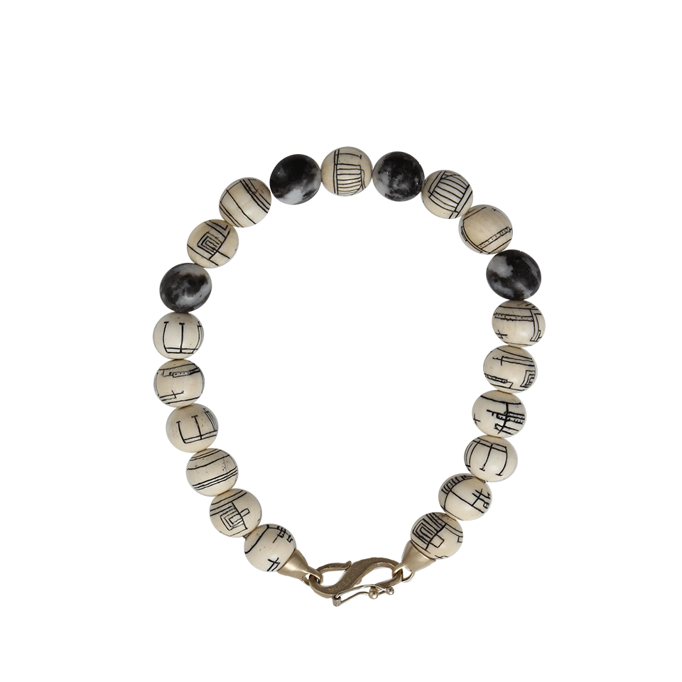 MONIQUE PEAN-Fossilized Woolly Mammoth Bracelet-WHITE GOLD