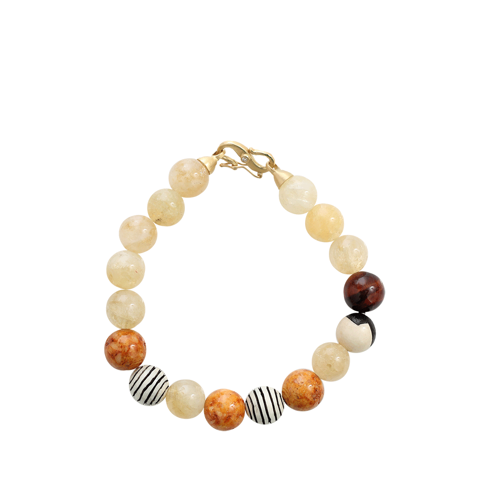 MONIQUE PEAN-Citrine Bead Bracelet-YELLOW GOLD