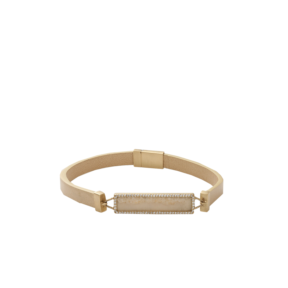 MONIQUE PEAN-Peach Fossilized Walrus Ivory Bracelet-YELLOW GOLD